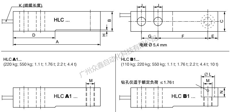 德國(guó)HBM稱(chēng)重傳感器1-HLCA1C3/1.76T稱(chēng)重傳感器尺寸