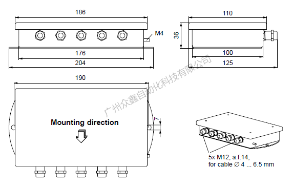 德國(guó)HBM接線盒1-VKK1R-4接線盒4孔鋁合金接線盒尺寸