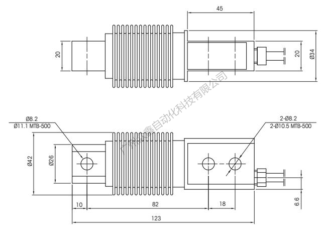 梅特勒托利多 MTB-300kg稱重傳感器尺寸