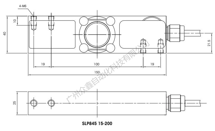 梅特勒托利多 SLP845-200kg稱重傳感器安裝尺寸