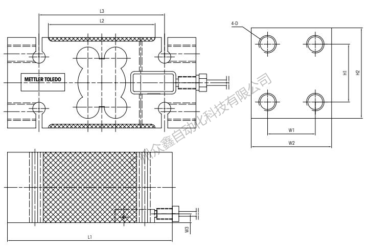 梅特勒托利多 IL-150kg稱重傳感器安裝尺寸1