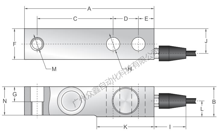 美國(guó)傳力 SBSB-250LBSST2稱重傳感器安裝尺寸