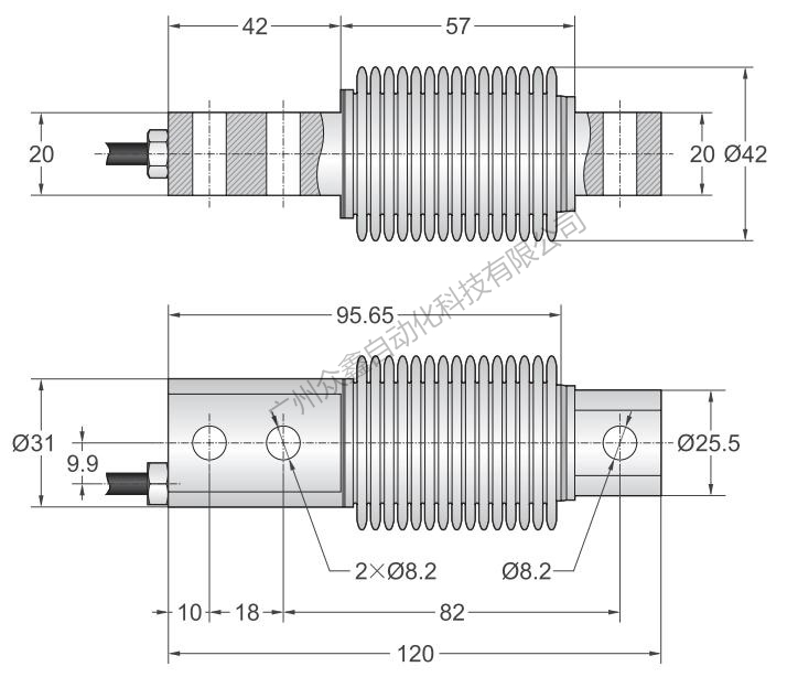 美國傳力 BSH-500kg稱重傳感器產(chǎn)品尺寸