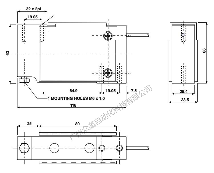 美國(guó)特迪亞 1015-90kg稱(chēng)重傳感器產(chǎn)品尺寸