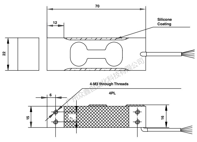 美國(guó)特迪亞 1006-2kg稱重傳感器產(chǎn)品尺寸