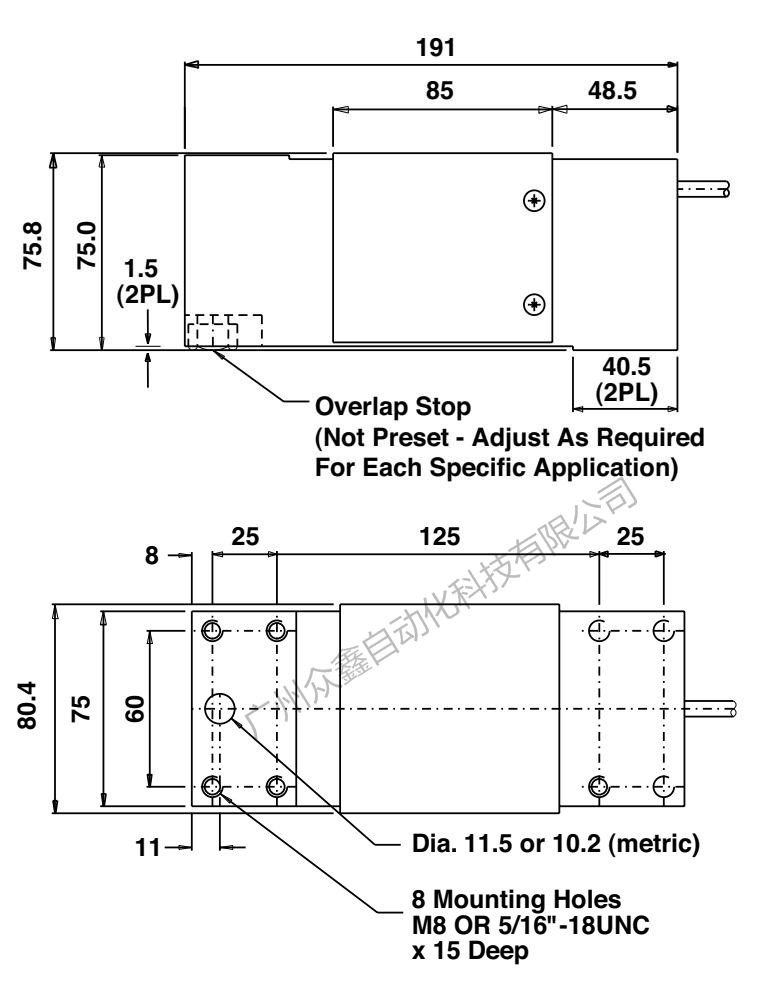 美國特迪亞 1250-1000kg稱重傳感器產(chǎn)品尺寸
