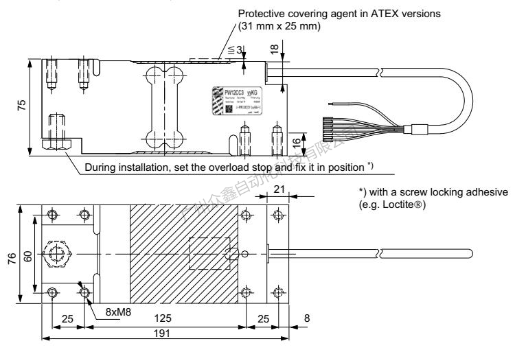 德國(guó)HBM 1-PW12CC3/750kg稱重傳感器產(chǎn)品尺寸