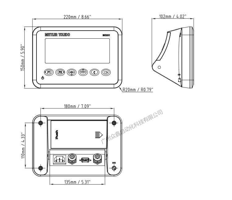 IND231稱重儀表尺寸