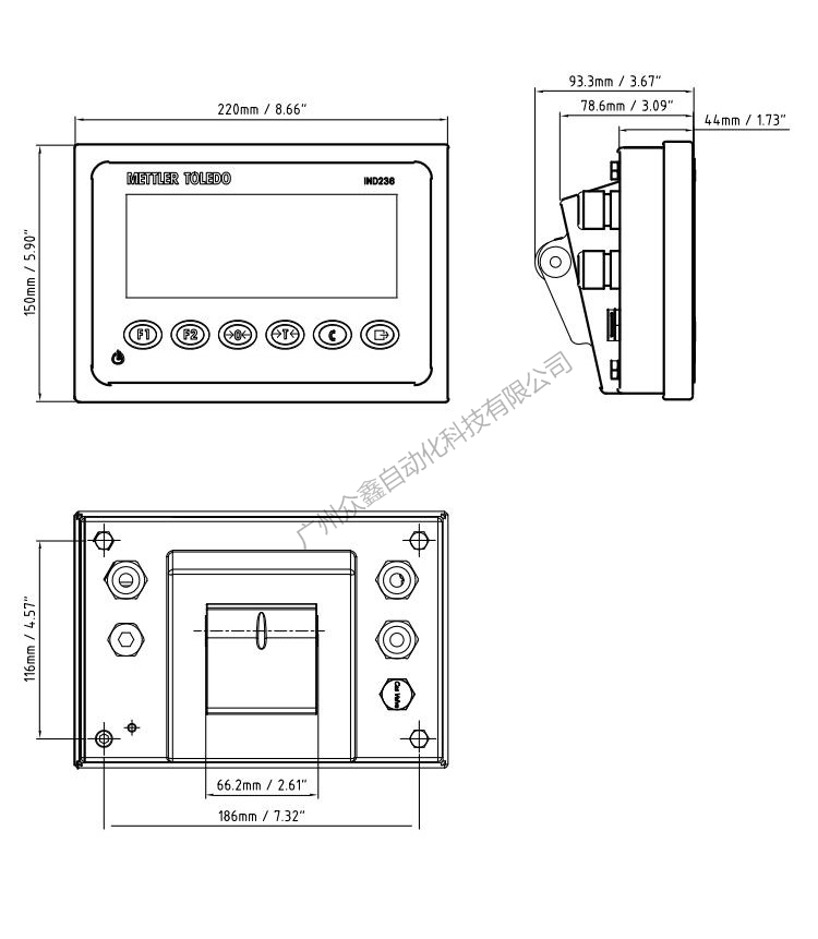 IND236稱重儀表尺寸